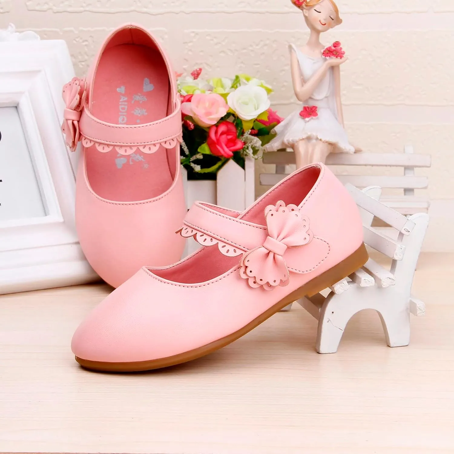 Girls Dress Shoes Toddler Flower Girl Little Kids Mary Jane Ballet Flats Bow Wedding School Party Communion Shoes