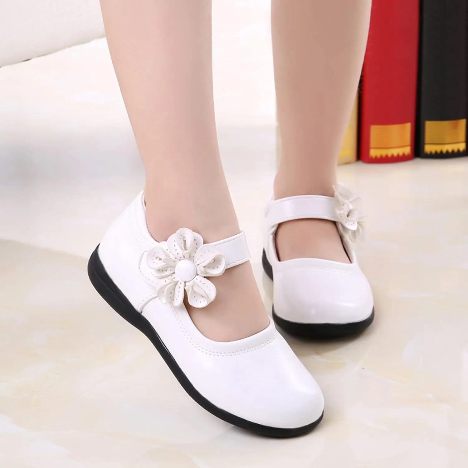Girls Dress Shoes Toddler Girls Mary Jane School Uniform Shoes Flower Girl Ballet Flats for Wedding Party