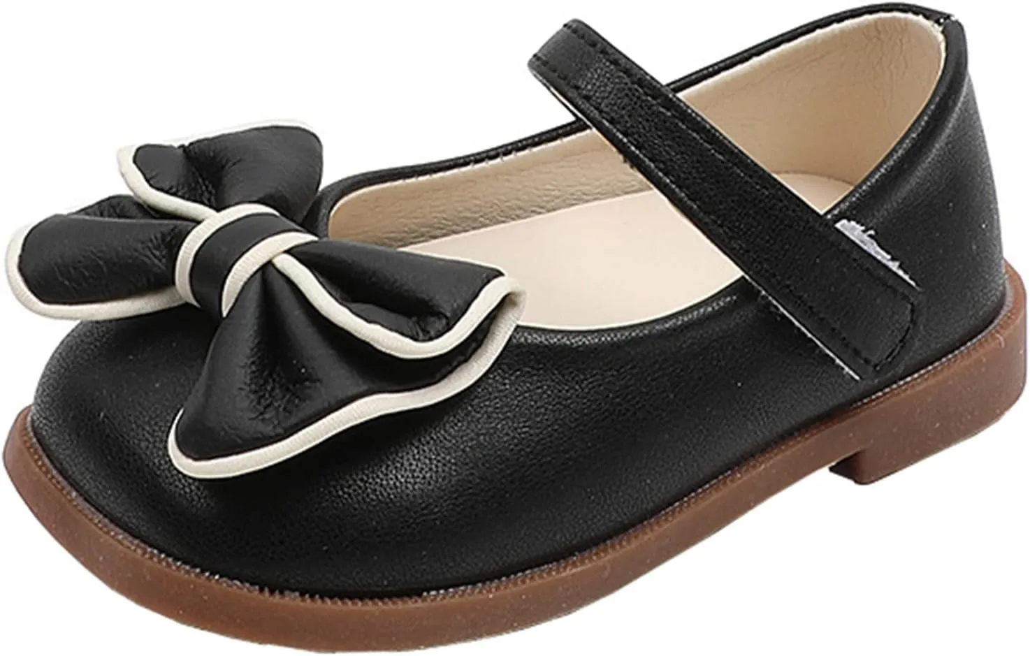 Girls Dress Shoes with Bow Toddler Flower Girls Shoes Mary Jane Flats for Party School Wedding Shoes