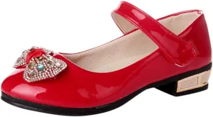 Girls Low Heel Dress Shoes Girls Pumps Mary Jane Shoes with Ankle Strap Dress Shoes for School Wedding Party