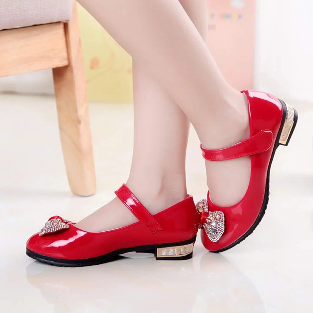 Girls Low Heel Dress Shoes Girls Pumps Mary Jane Shoes with Ankle Strap Dress Shoes for School Wedding Party