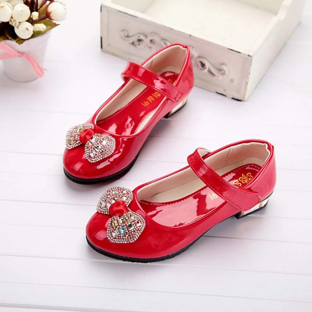 Girls Low Heel Dress Shoes Girls Pumps Mary Jane Shoes with Ankle Strap Dress Shoes for School Wedding Party