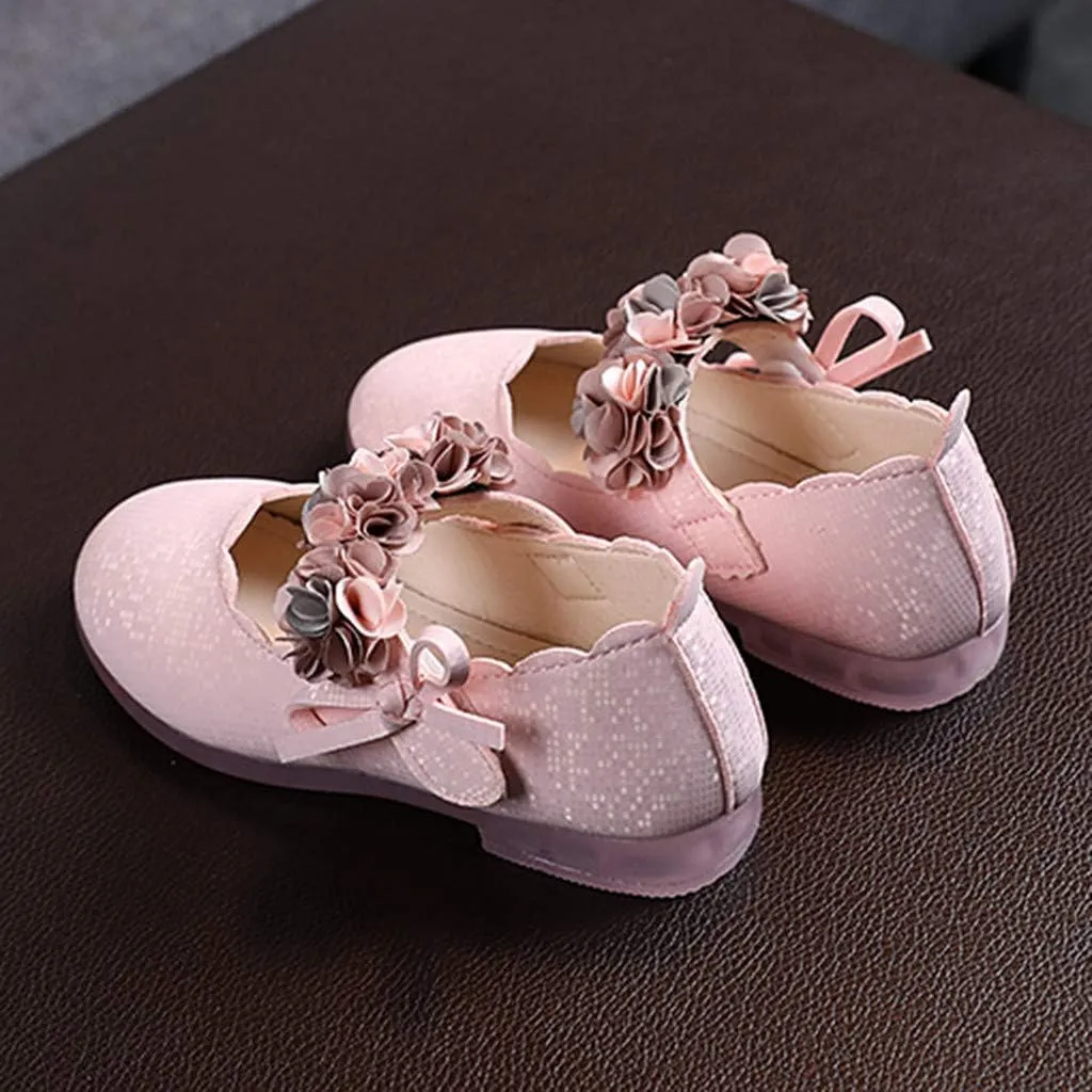 Girls Mary Jane Dress Shoes Flowers Strap Bows Flower Girl Wedding Low Heels Little Girls Pump Girl Mary Jane Shoes