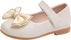 Girls Mary Jane Toddler Flower Girl Dress Shoes Little Girl Ballet Flats Bow Strap for Wedding Party School