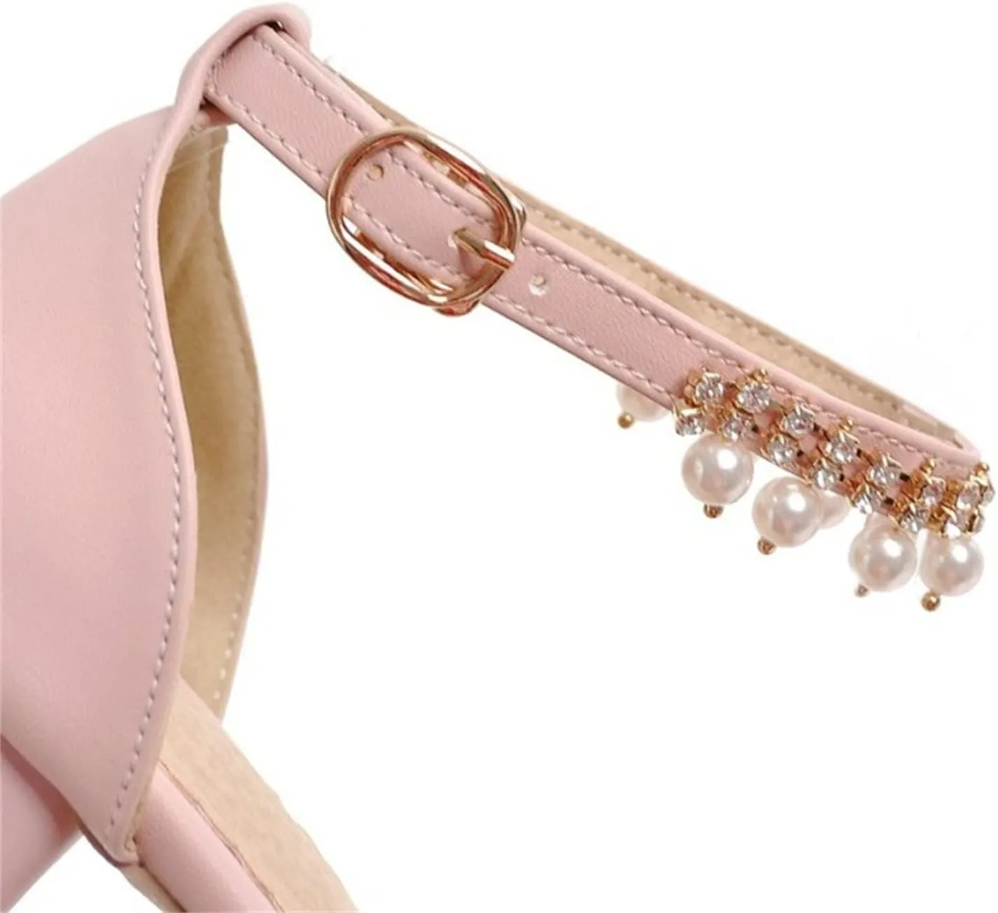Girl's Pumps Mary Jane Dress Shoes Low Heel Dress Pearls Flower Girl Wedding Party Shoes Toddler Sandals