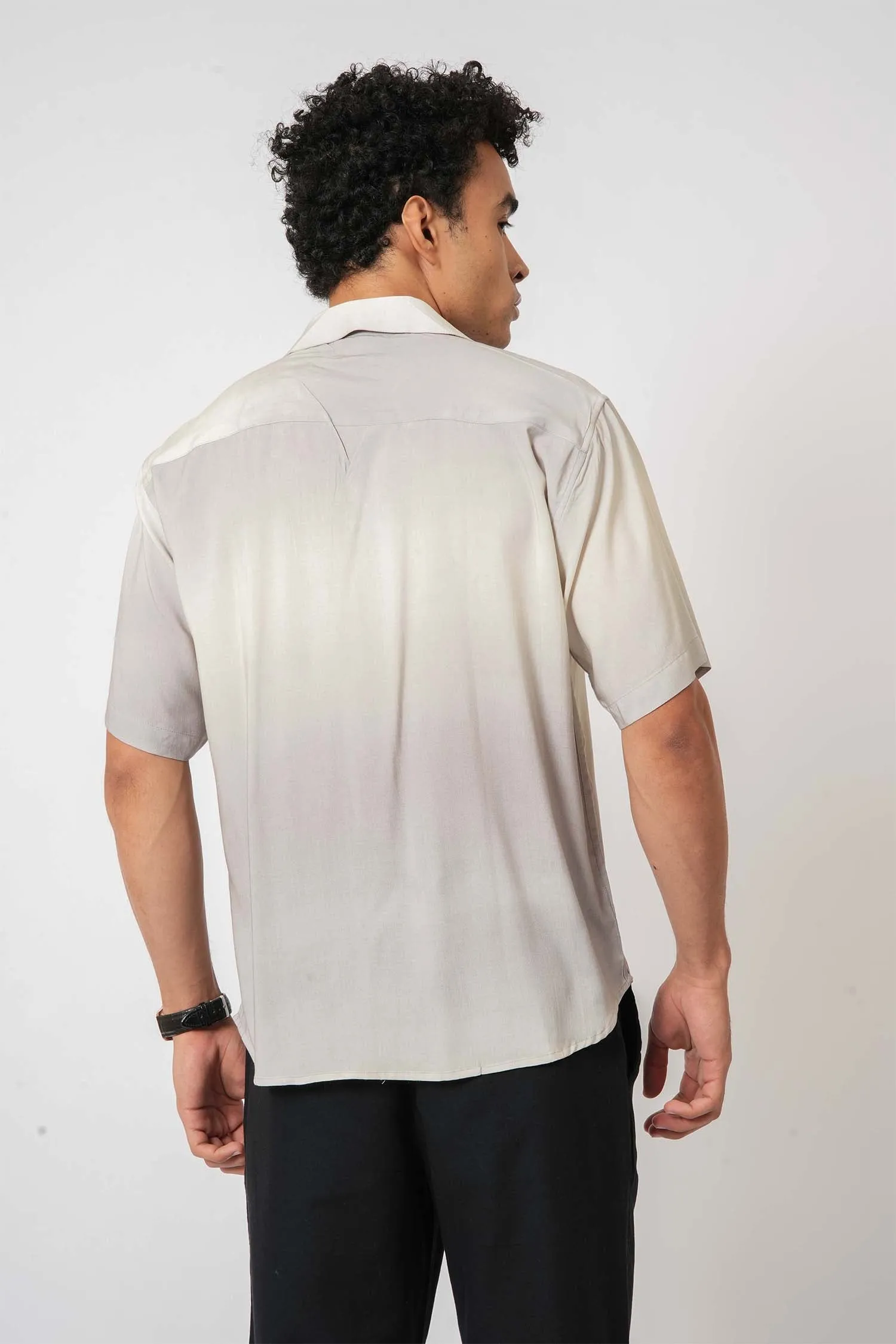 Gradient White Viscose Shirt
