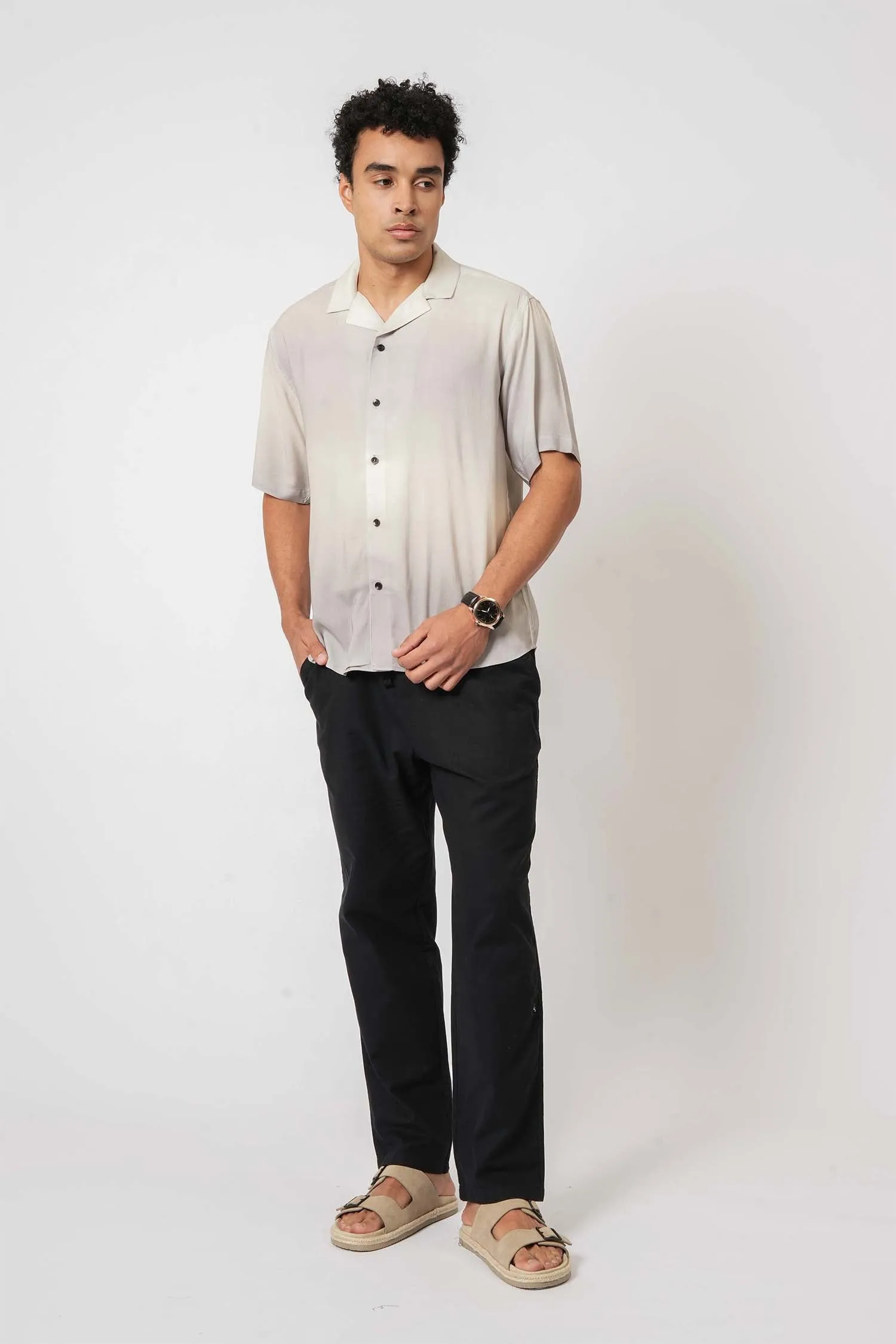 Gradient White Viscose Shirt
