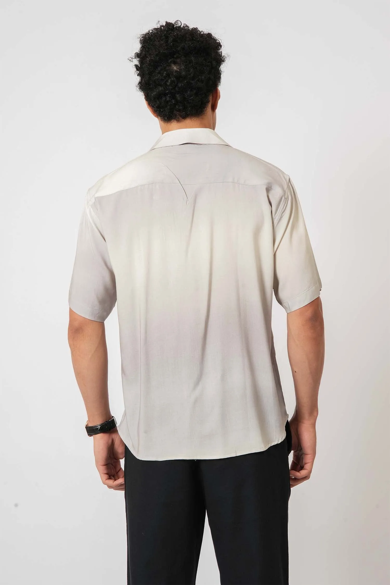Gradient White Viscose Shirt