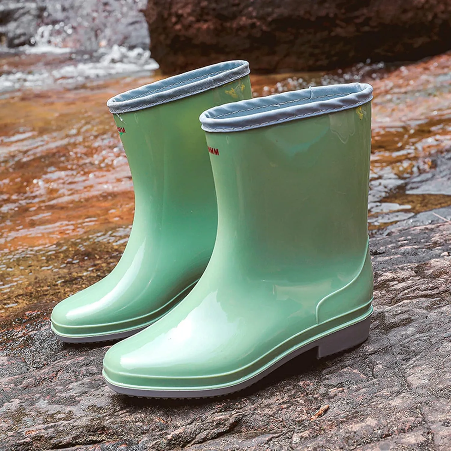 Hbeylia Tall Rain Boots For Women Waterproof Mid Calf Garden Shoes Anti-Slipping Rubber Rainboots Rain Footwear For Ladies Camp Booties For Camping Lawn Care Gardening Muck Mud Yard Work