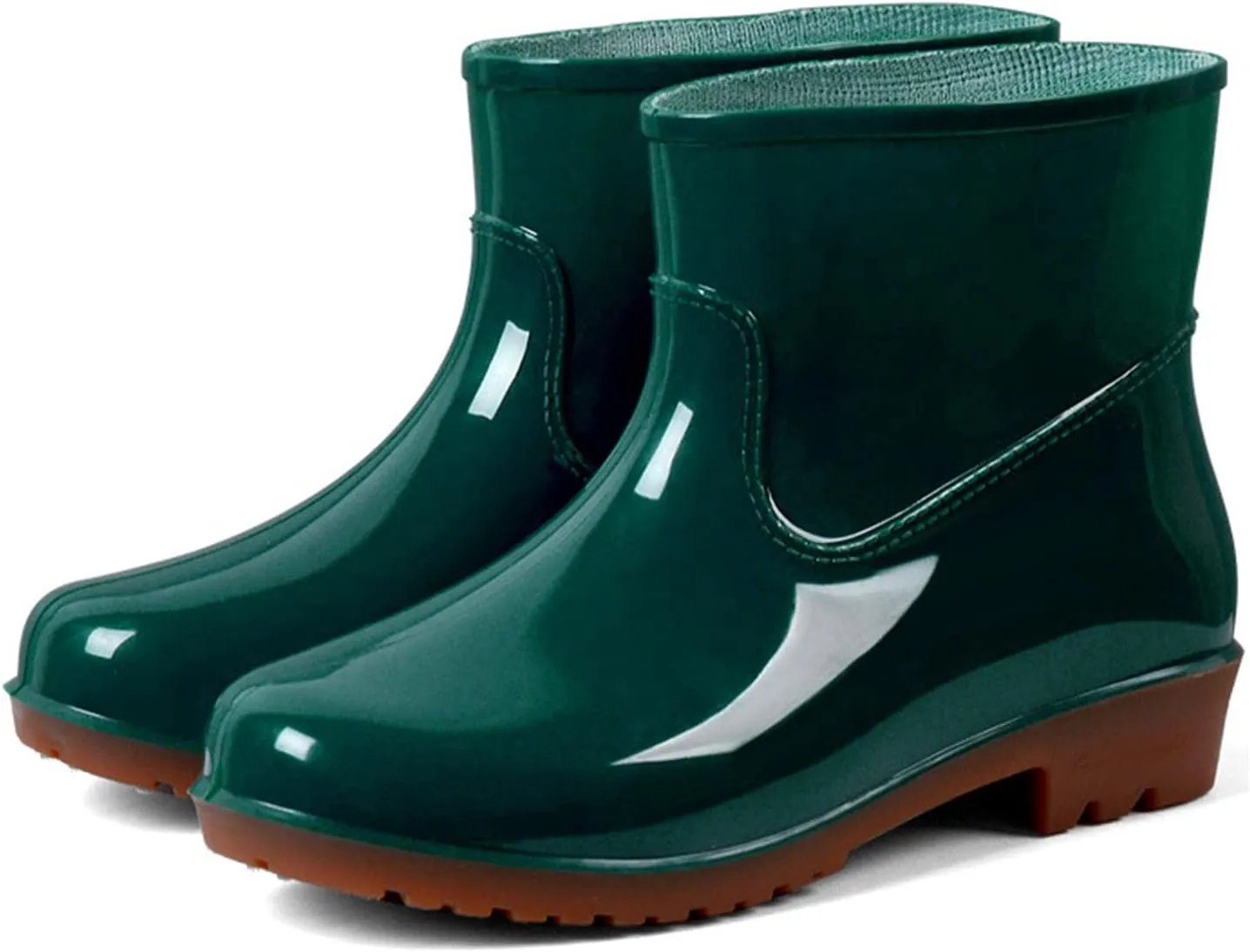 Hbeylia Women's Short Rain Boots Rubber Waterproof Garden Shoes Anti-Slipping Rainboots Ankle Booties Rain Footwear Outdoor Work Shoes For Yard Gardening Muck Mud Working Camping Lawn Care