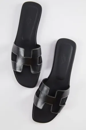 Hermes Orans Black 38.5 - AWC1688