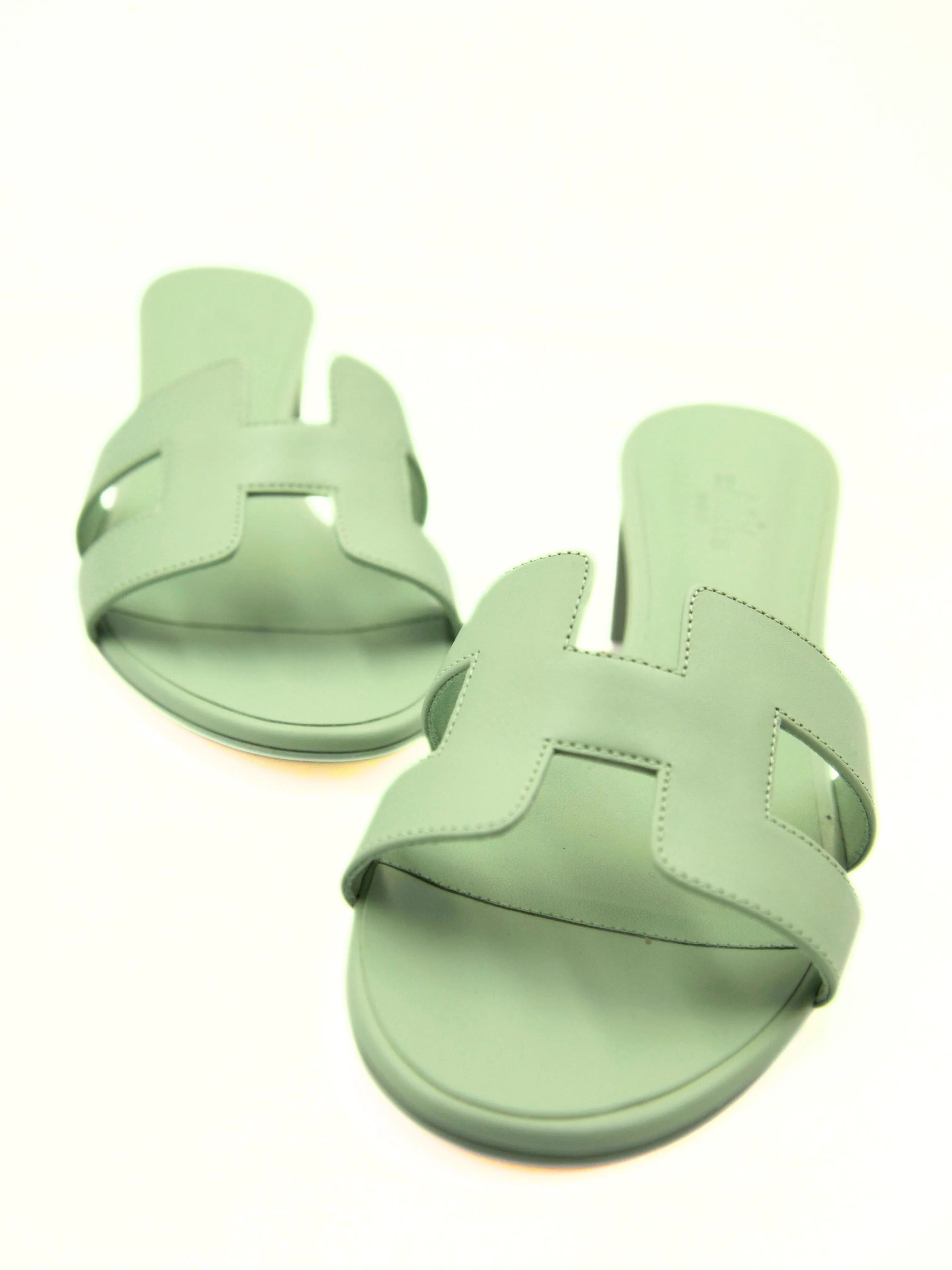 HERMÈS OASIS SANDAL Vert D'eau - Size 38