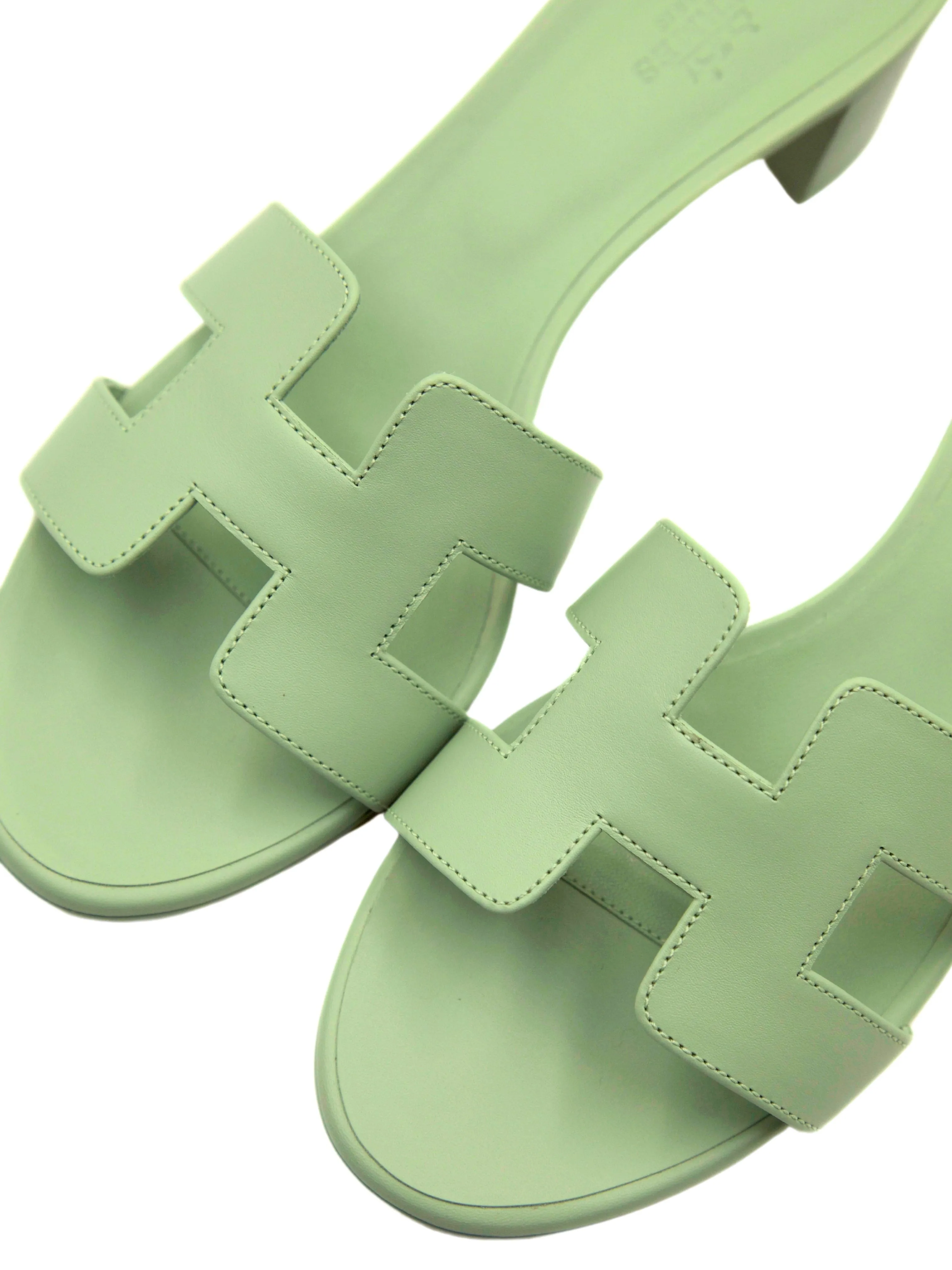 HERMÈS OASIS SANDAL Vert D'eau - Size 38