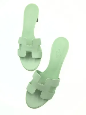 HERMÈS OASIS SANDAL Vert D'eau - Size 38