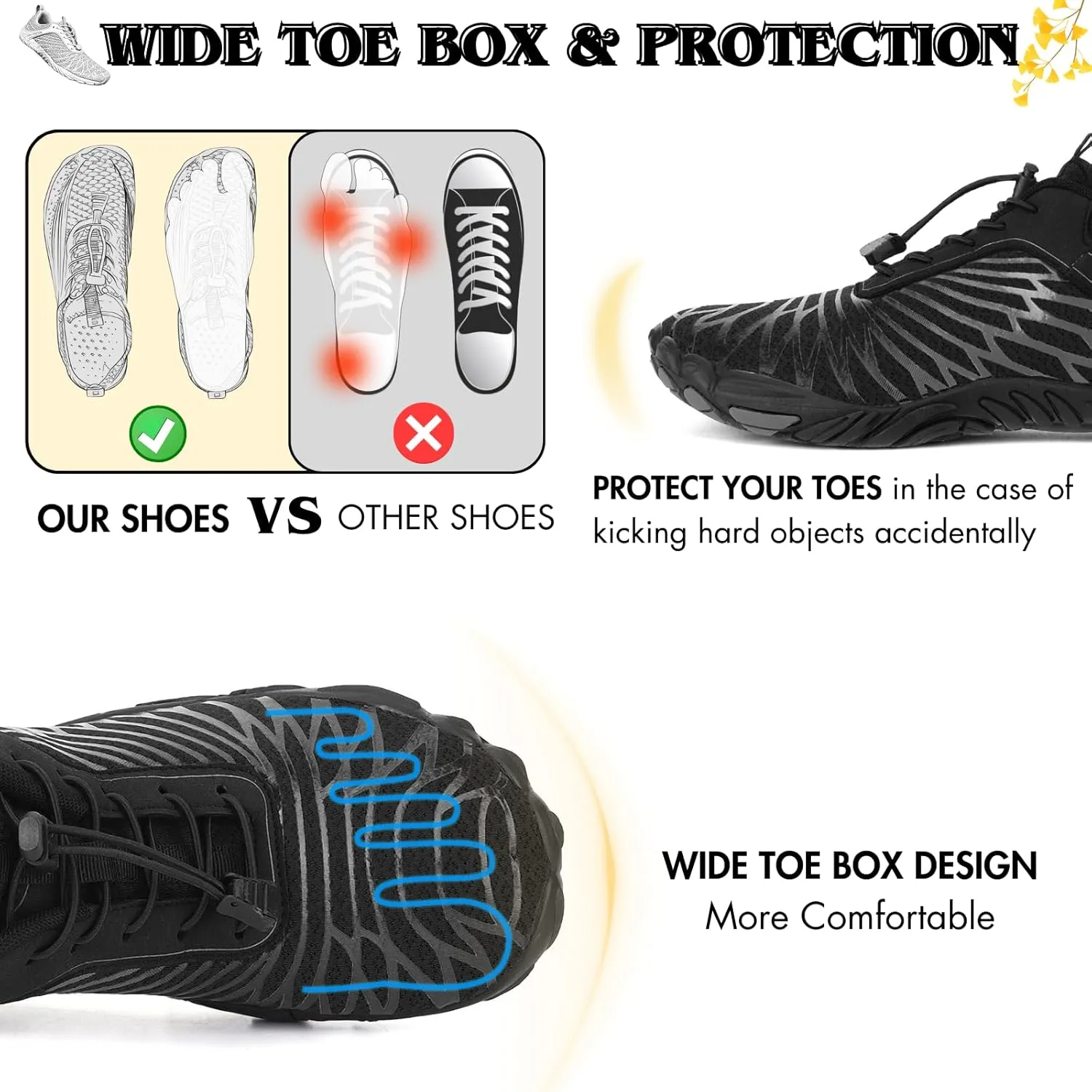 Hike Barefoot Shoes Women Men Minimalist Wide Toe Box Footwear Zero Drop Athletic Cross-Trainer Fashion Sneakers