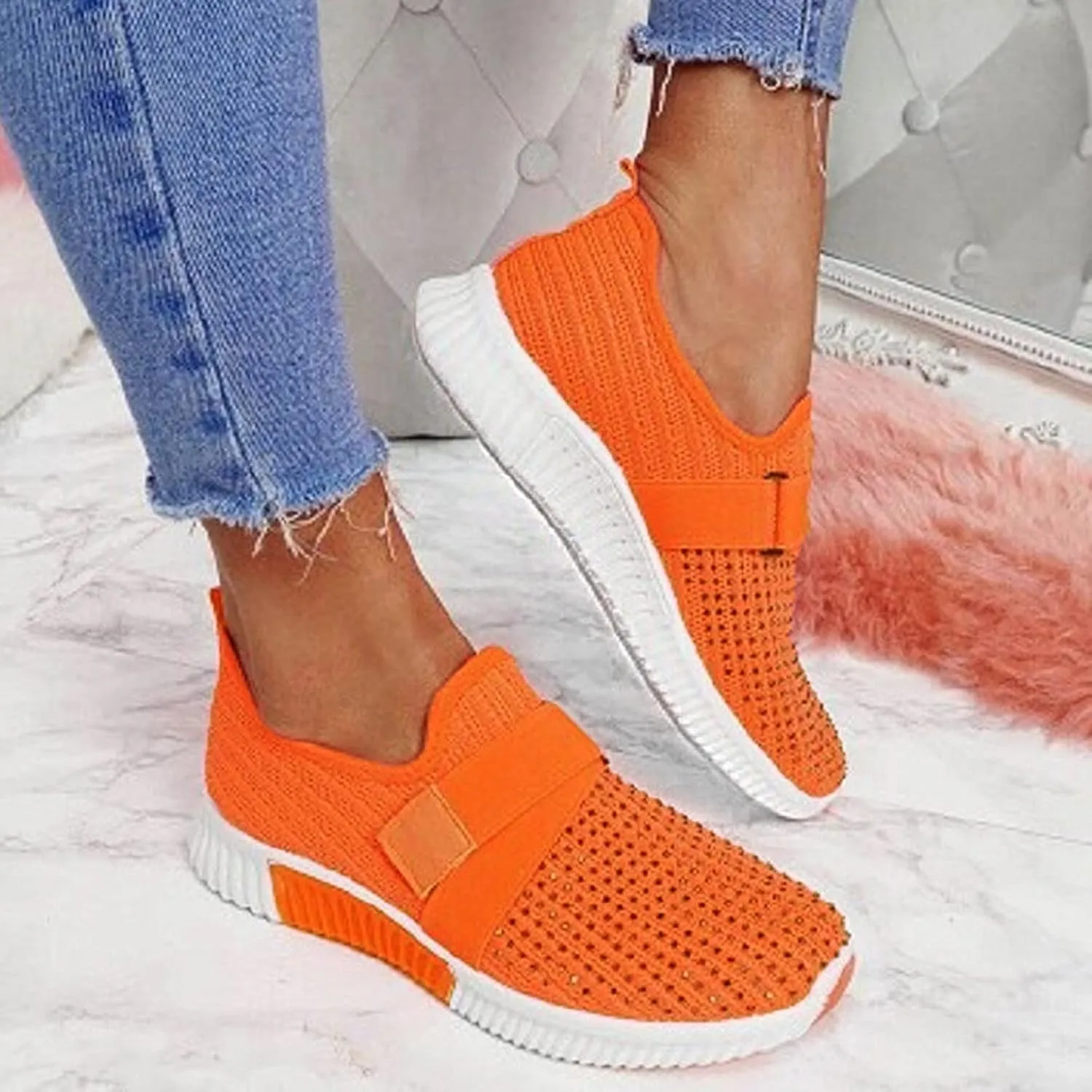 Hiking Shoes Women Women's Casual Shoes Orthopedic Sneakers for Women Walking Shoes Outdoor Walking Shoes Slip on Sock Sneakers Dressy Tennis Shoes for Women
