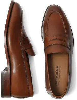 Johnston & Murphy Melton Penny Loafer Tan Calfskin Size 11.5 Dress Shoes