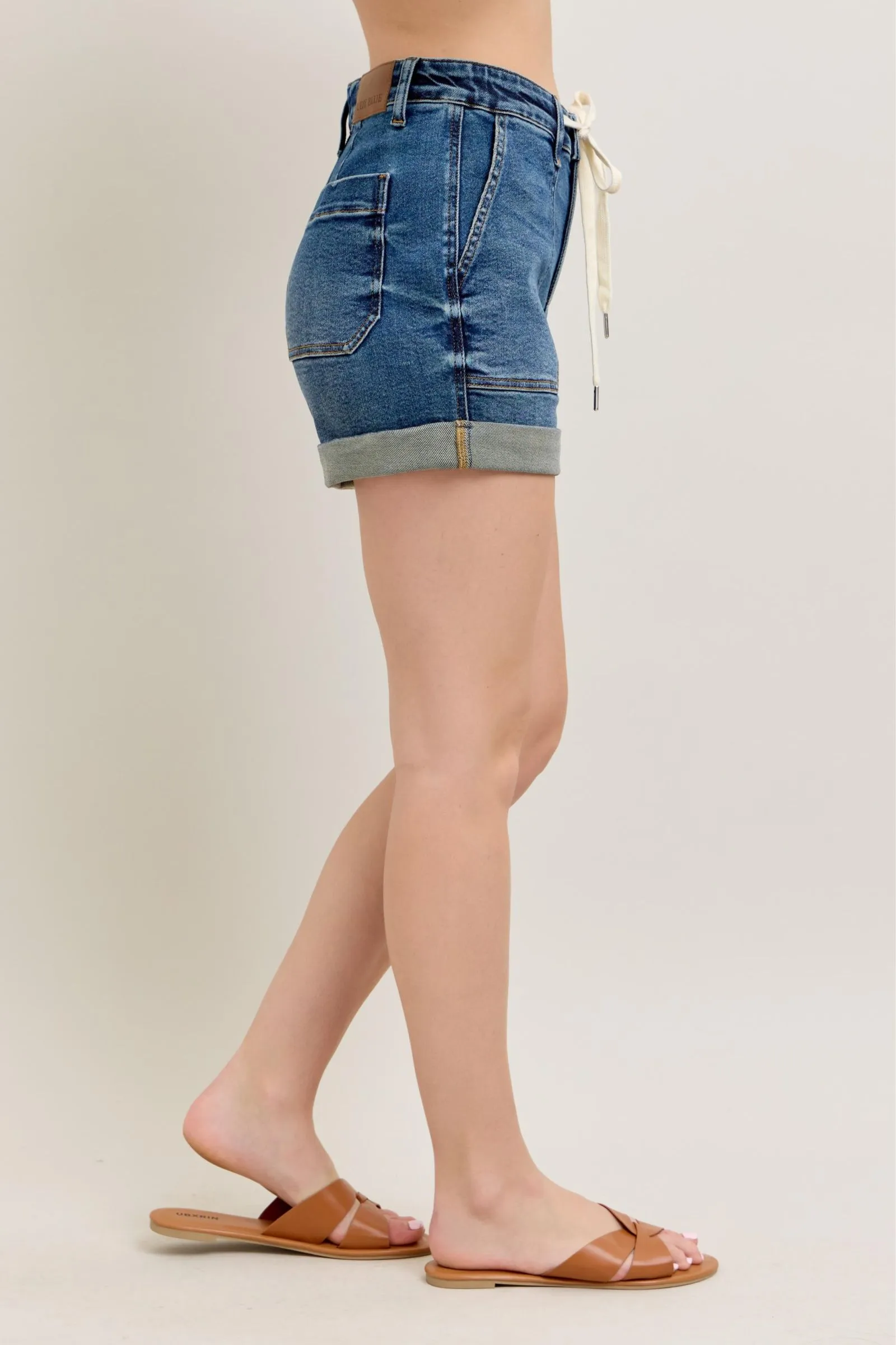 JUDY BLUE: High Rise Cuff Denim Shorts