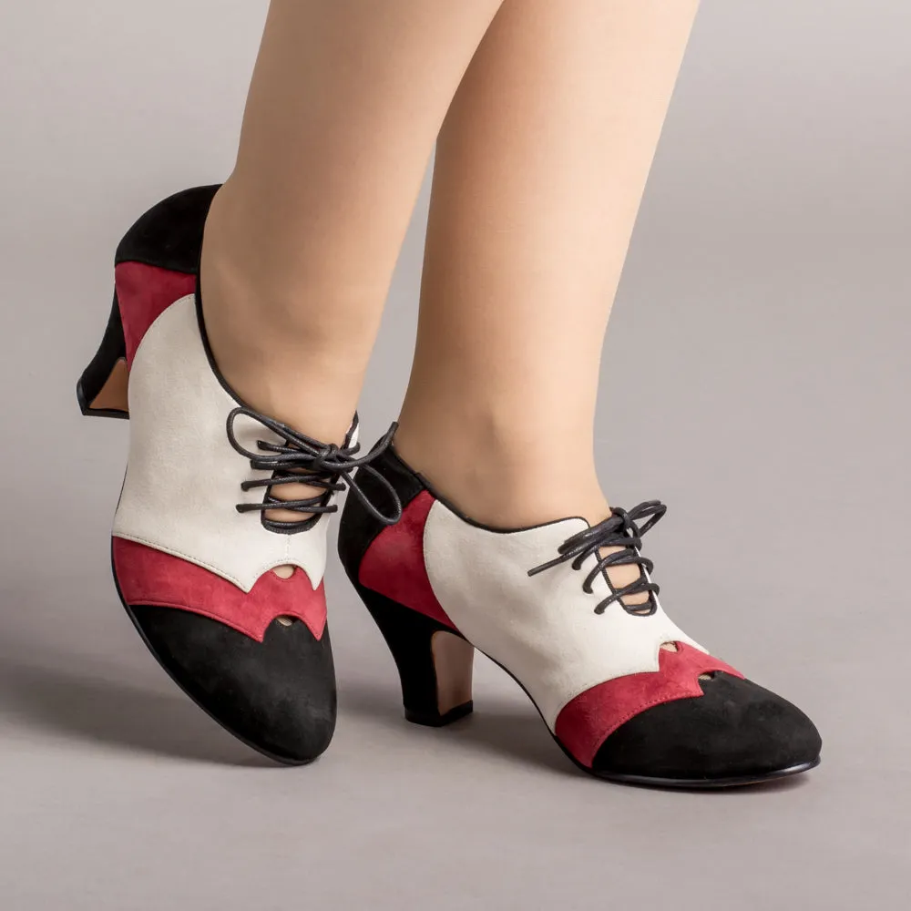Karolina Women's Retro Oxfords (Black/Oxblood/Ivory)