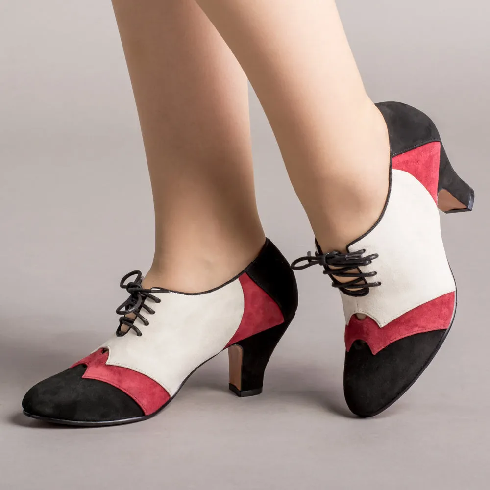 Karolina Women's Retro Oxfords (Black/Oxblood/Ivory)