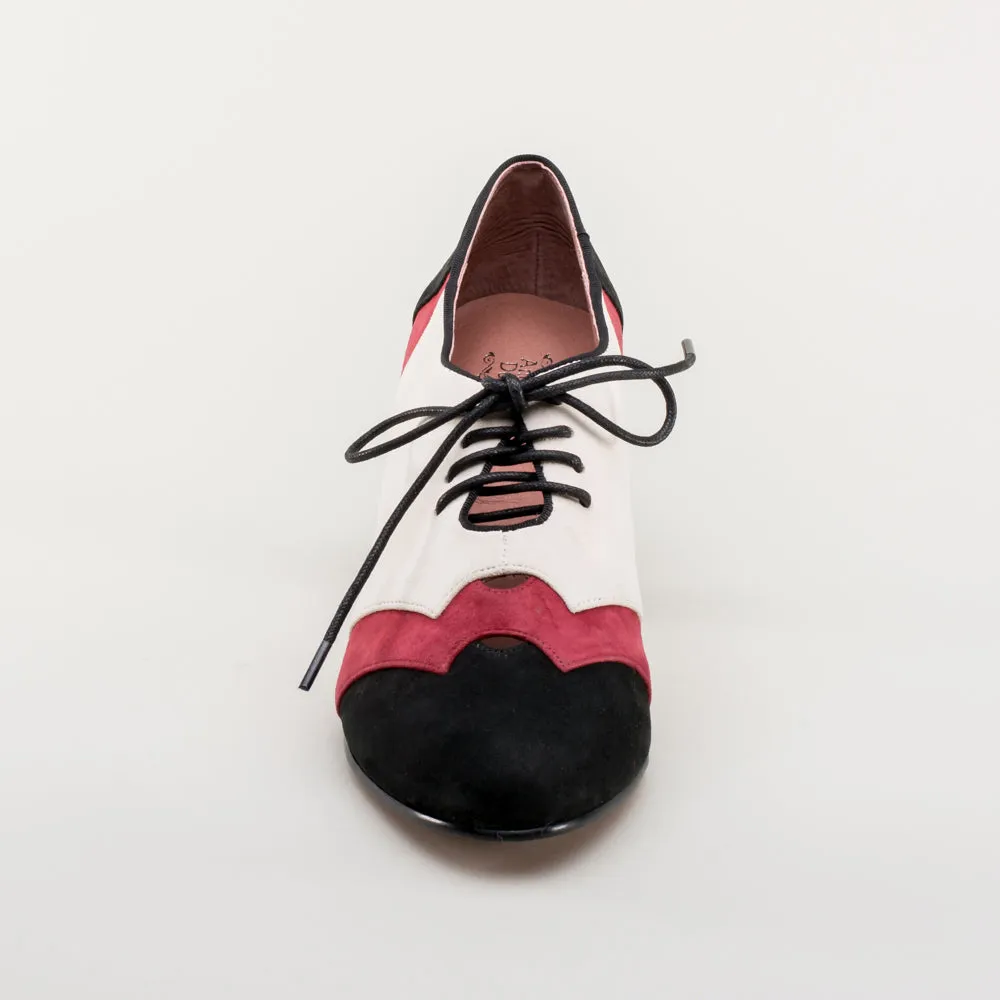 Karolina Women's Retro Oxfords (Black/Oxblood/Ivory)