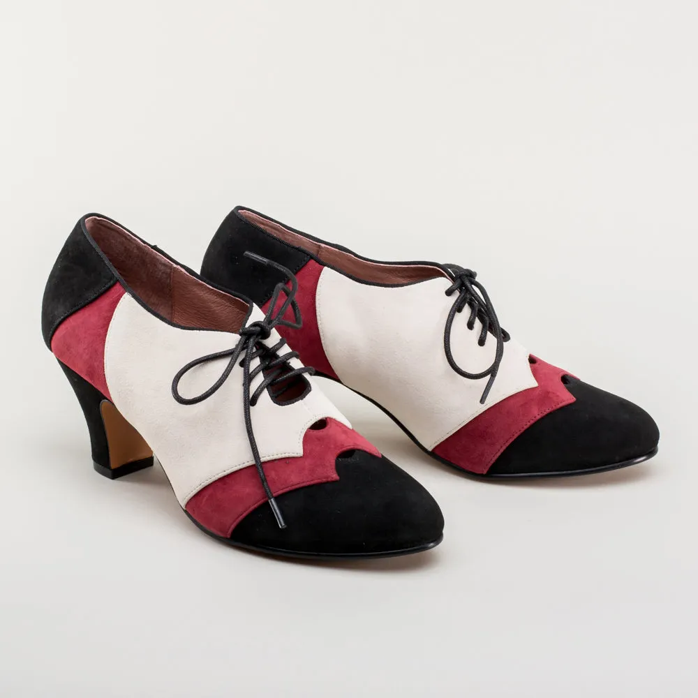 Karolina Women's Retro Oxfords (Black/Oxblood/Ivory)