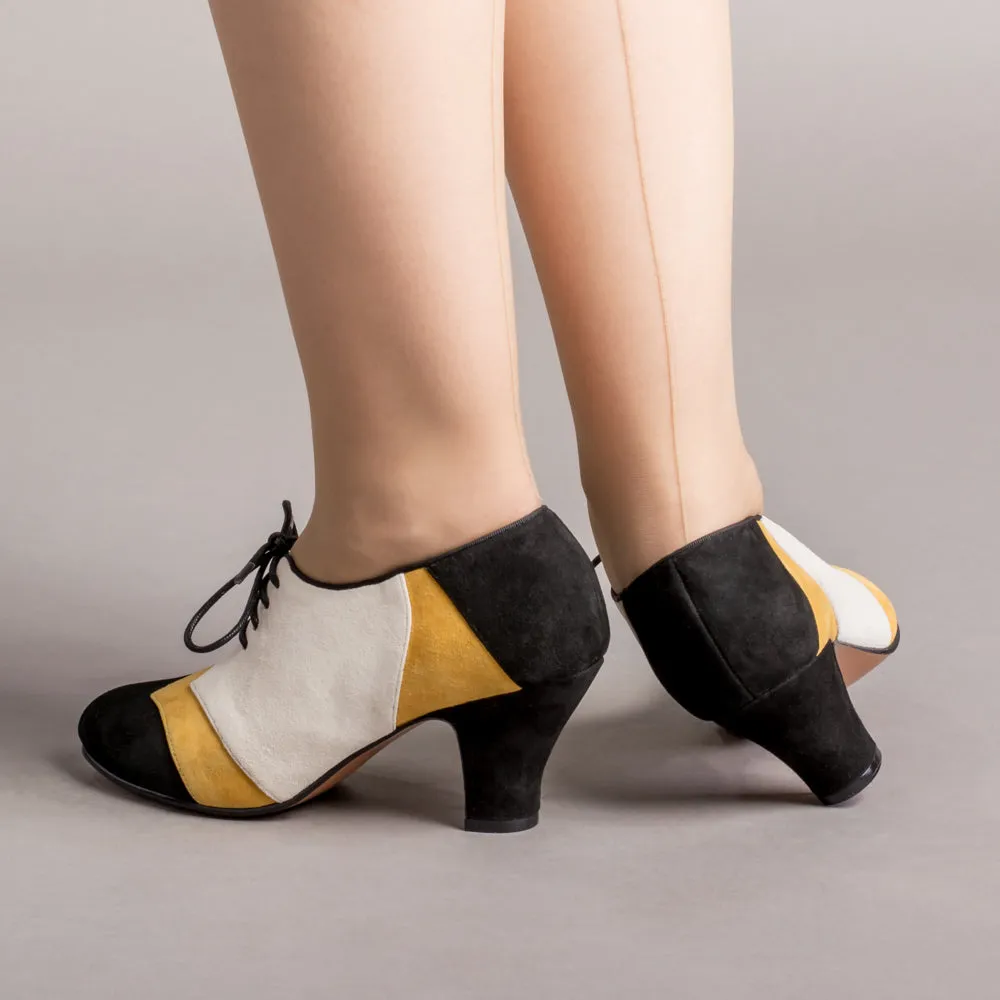 Karolina Women's Retro Oxfords (Black/Yellow/Ivory)