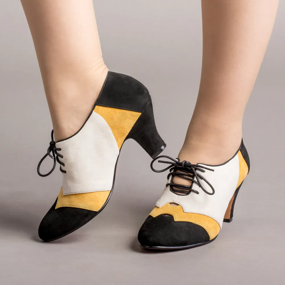 Karolina Women's Retro Oxfords (Black/Yellow/Ivory)