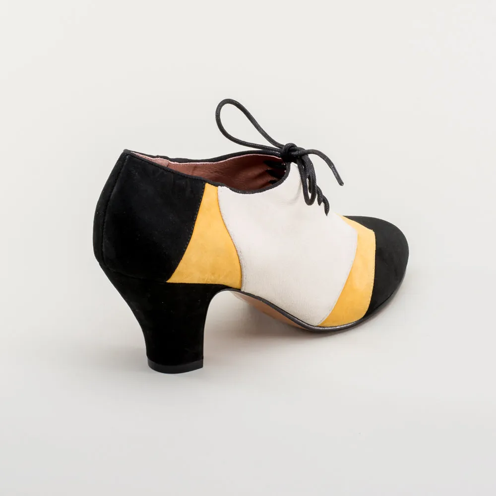 Karolina Women's Retro Oxfords (Black/Yellow/Ivory)