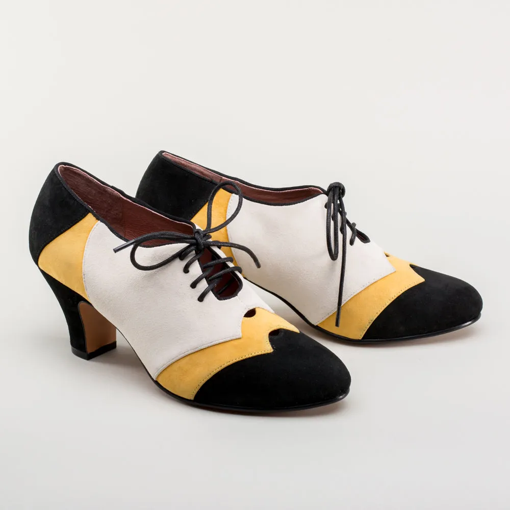 Karolina Women's Retro Oxfords (Black/Yellow/Ivory)