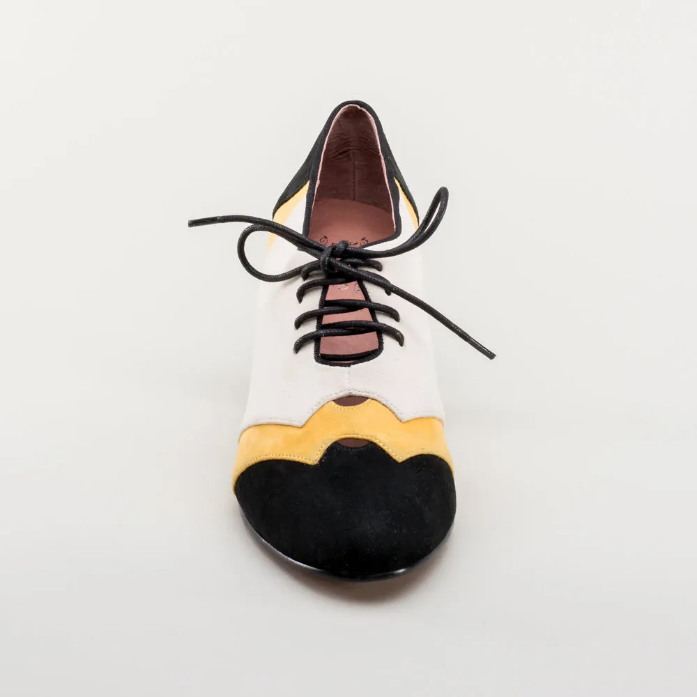 Karolina Women's Retro Oxfords (Black/Yellow/Ivory)
