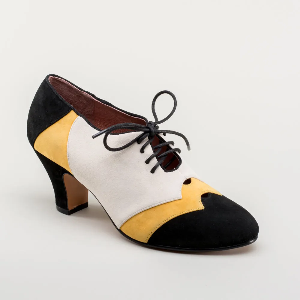 Karolina Women's Retro Oxfords (Black/Yellow/Ivory)