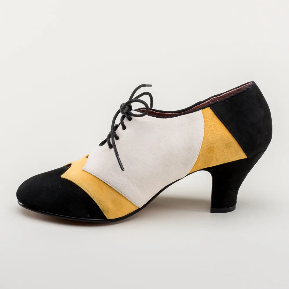 Karolina Women's Retro Oxfords (Black/Yellow/Ivory)
