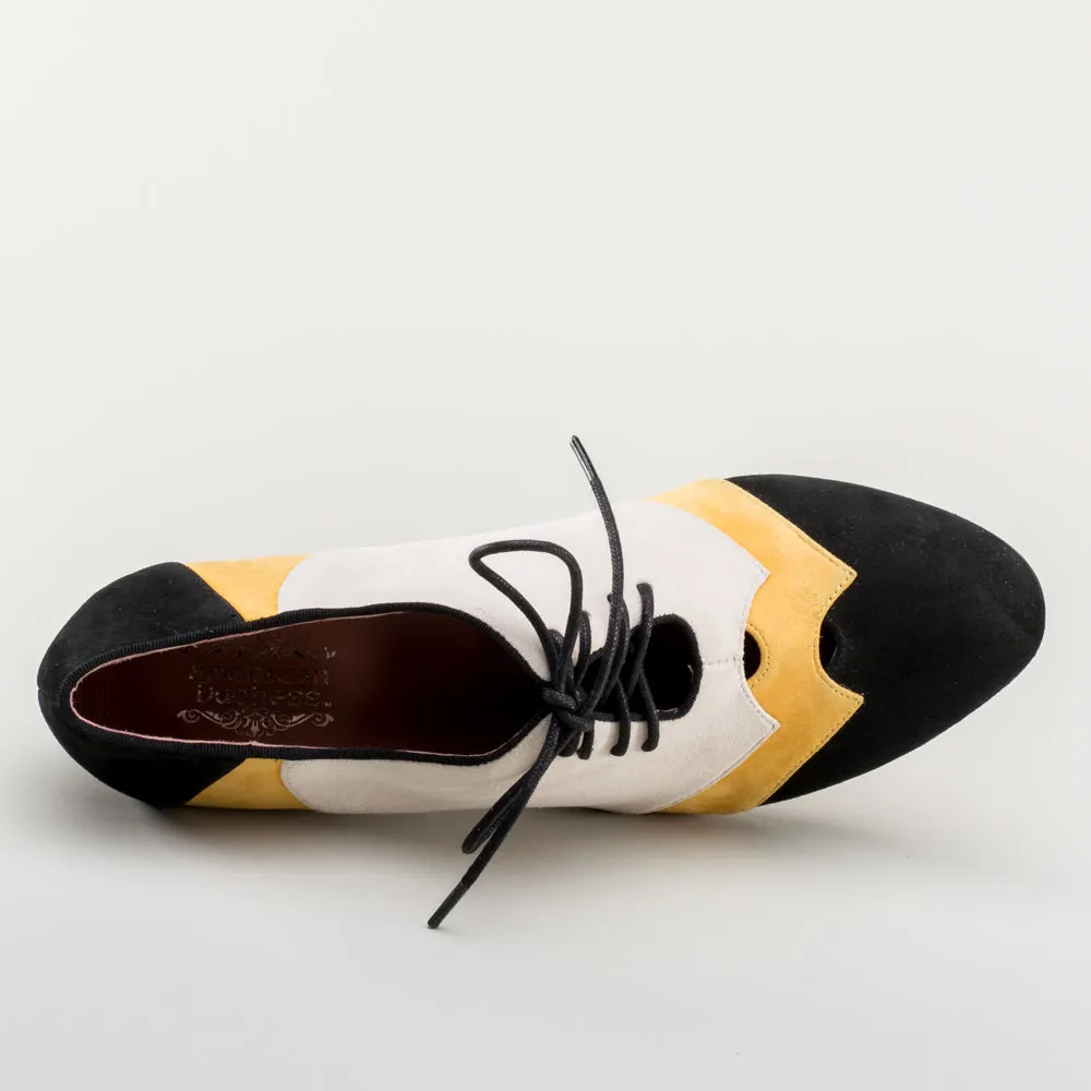 Karolina Women's Retro Oxfords (Black/Yellow/Ivory)