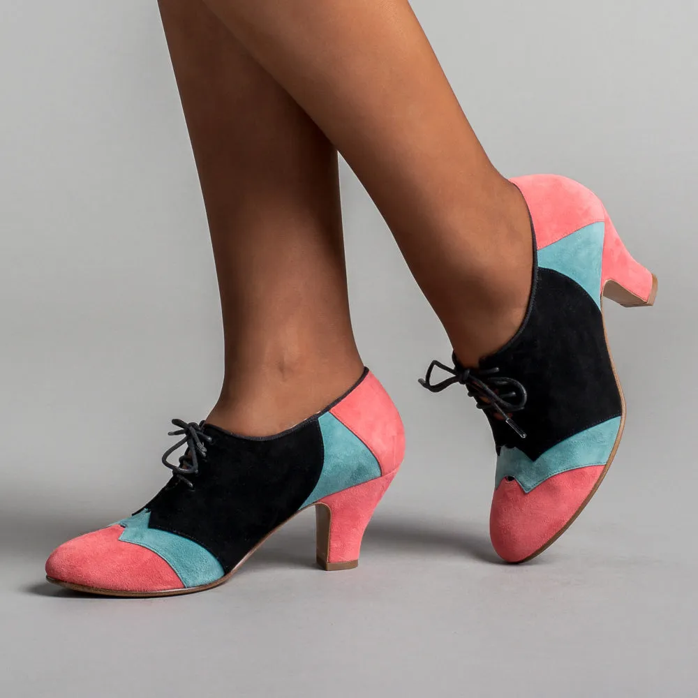 Karolina Women's Retro Oxfords (Pink/Teal/Black)