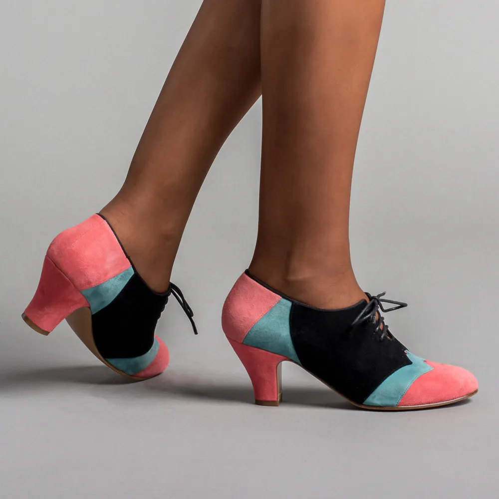 Karolina Women's Retro Oxfords (Pink/Teal/Black)
