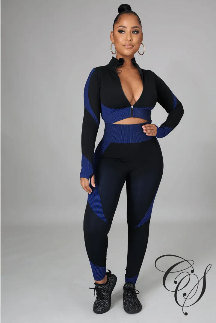 Kate Honey Comb Active Cropped Top   Leggings Set
