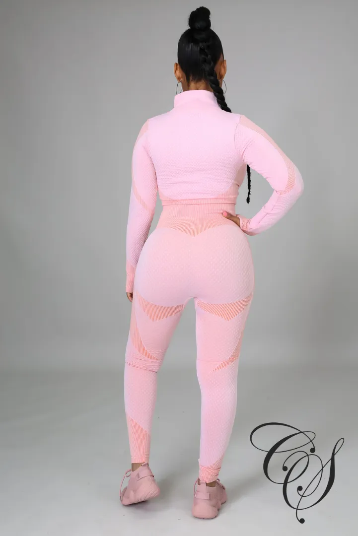 Kate Honey Comb Active Cropped Top   Leggings Set