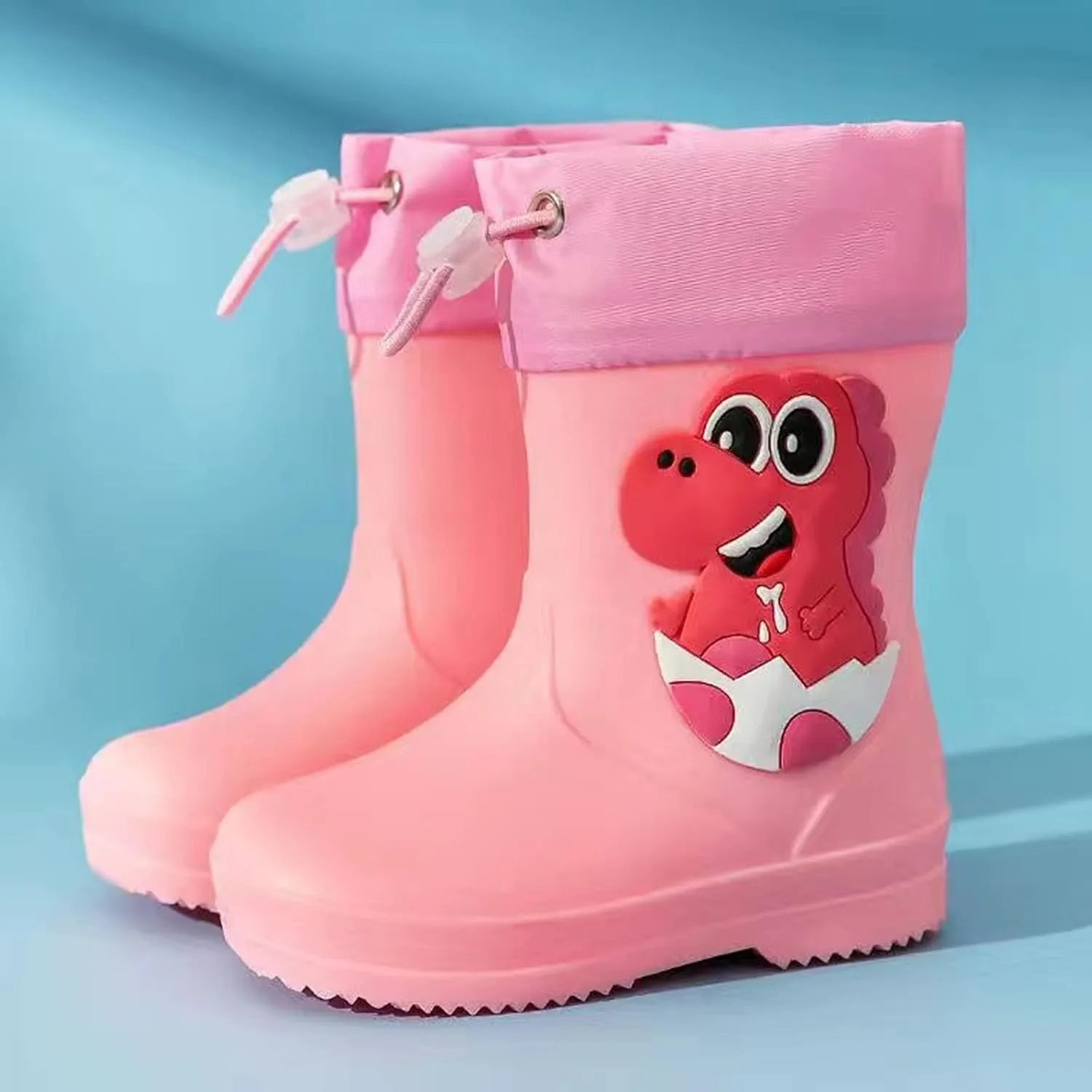Kids Rain Boots Short Rain Boots for Kids Waterproof Anti-Slip Ankle Boots Lightweight Easy On with Outdoors