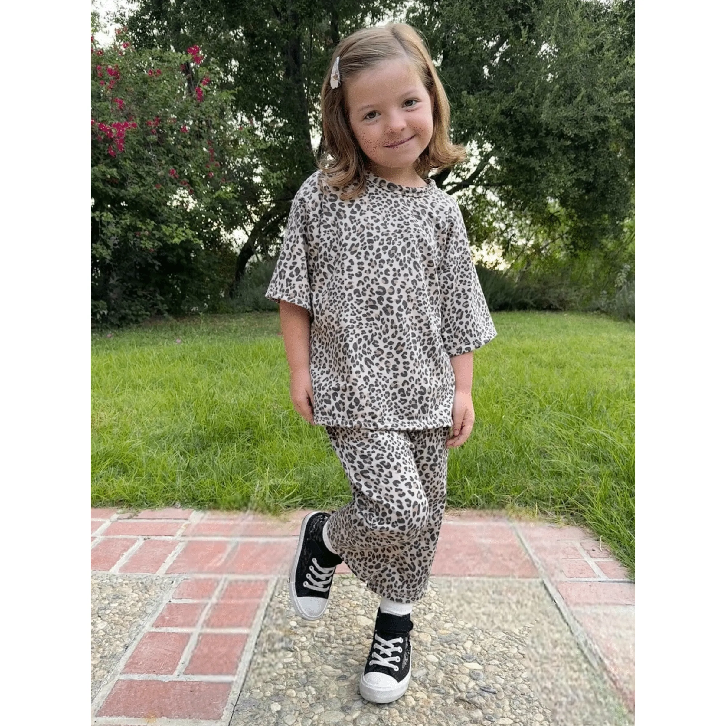 Leopard Cropped Harem Sweat