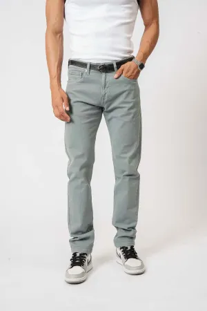 Light Green Slim-Fit Denim Jeans