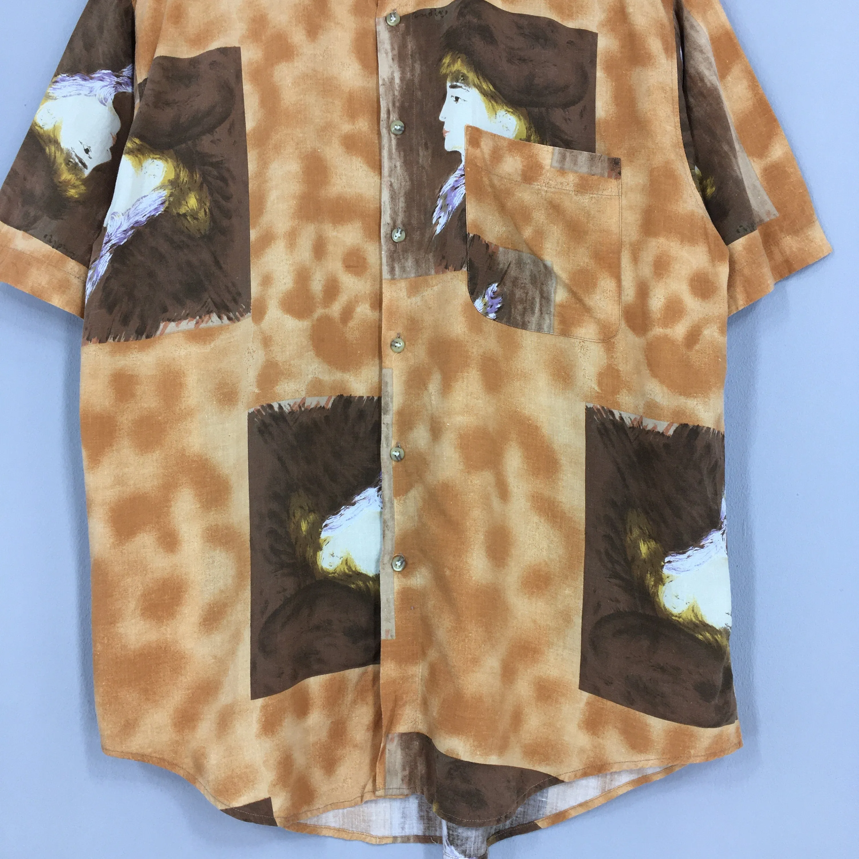 Lizz Mart Pop Art Rayon Shirt Medium