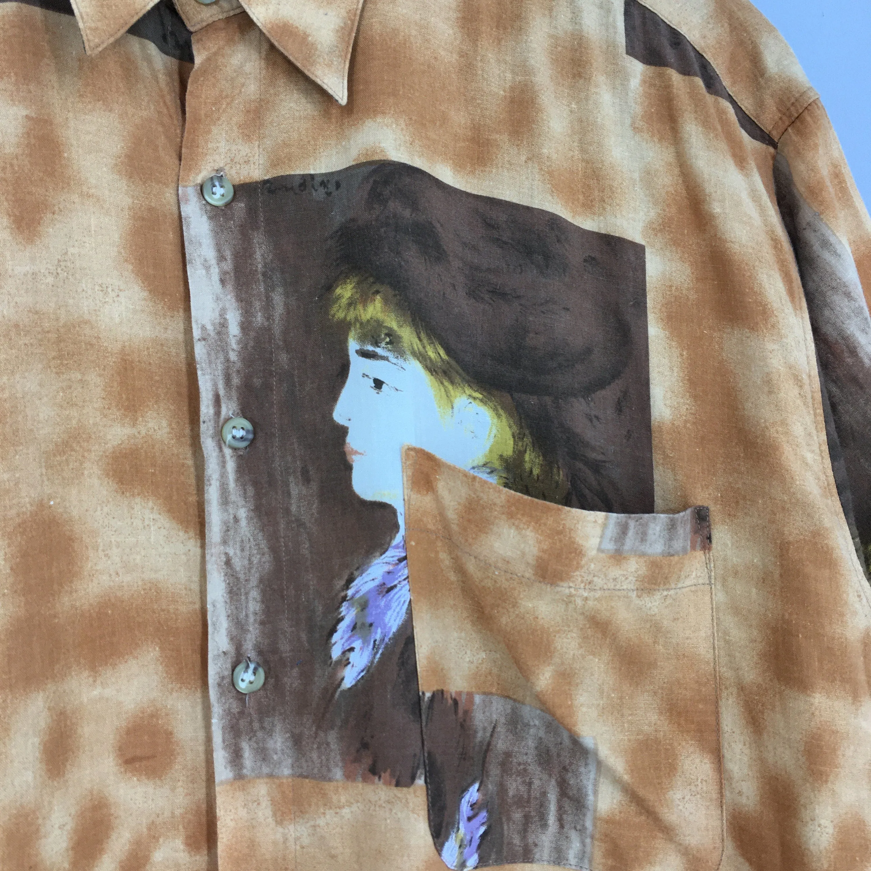 Lizz Mart Pop Art Rayon Shirt Medium