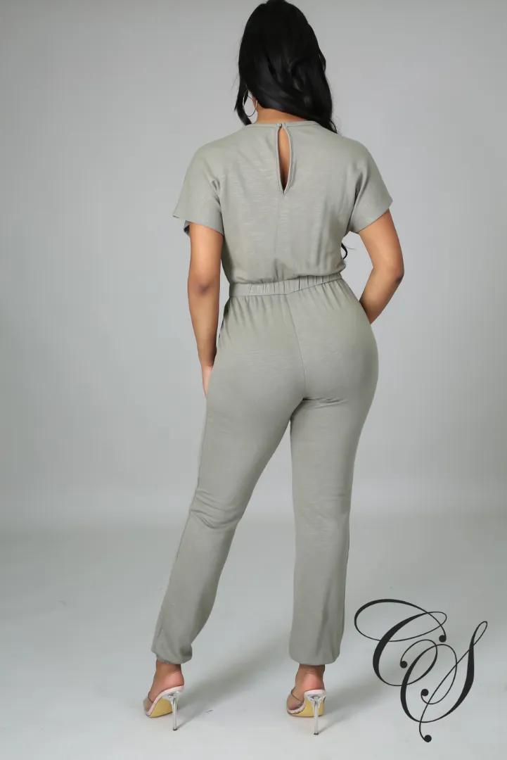 Mattie Short Sleeve Sweat Jumpsuit