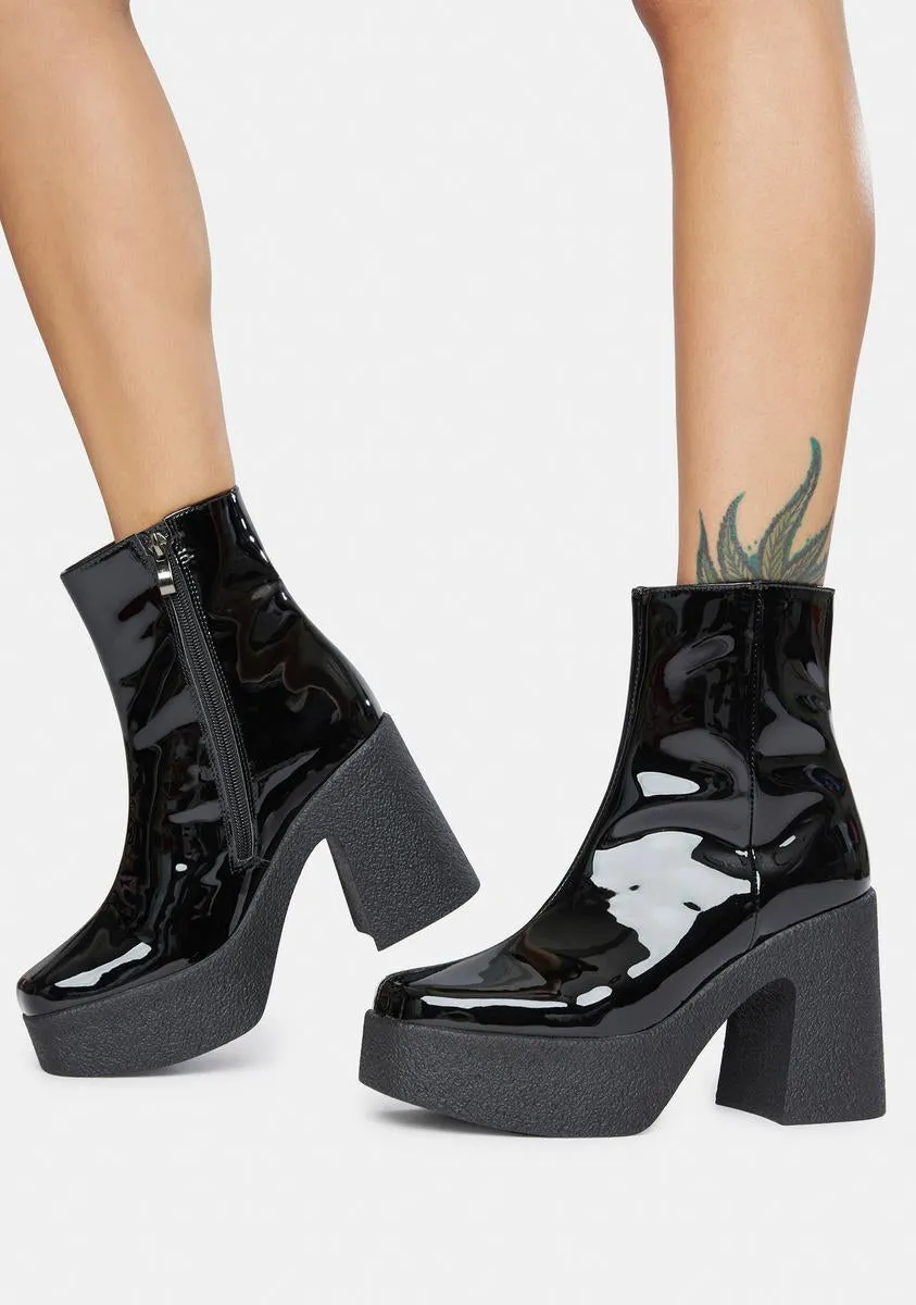 Mazikeen Patent Platform Boots