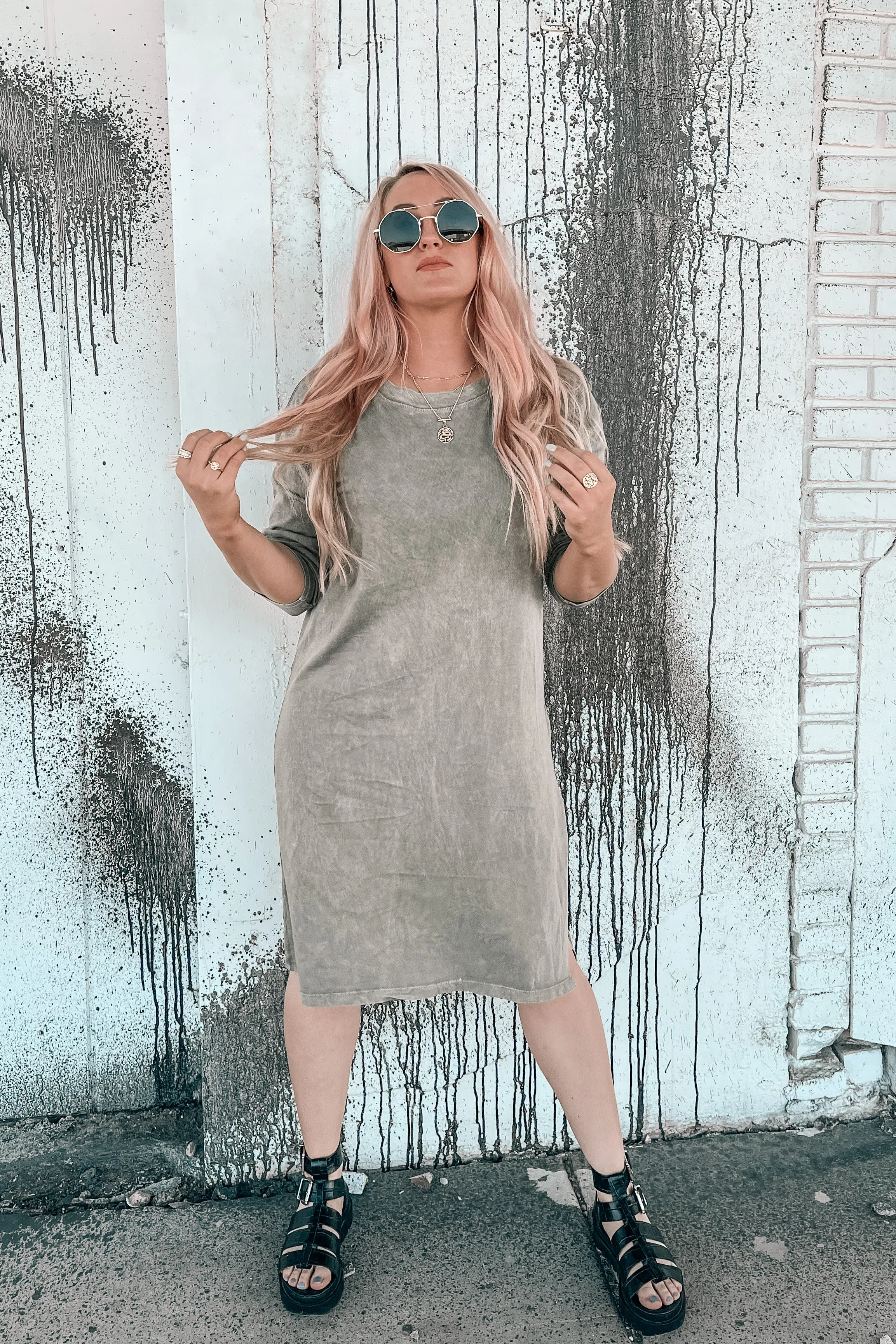 Meet Me Mineral Wash Midi Dress