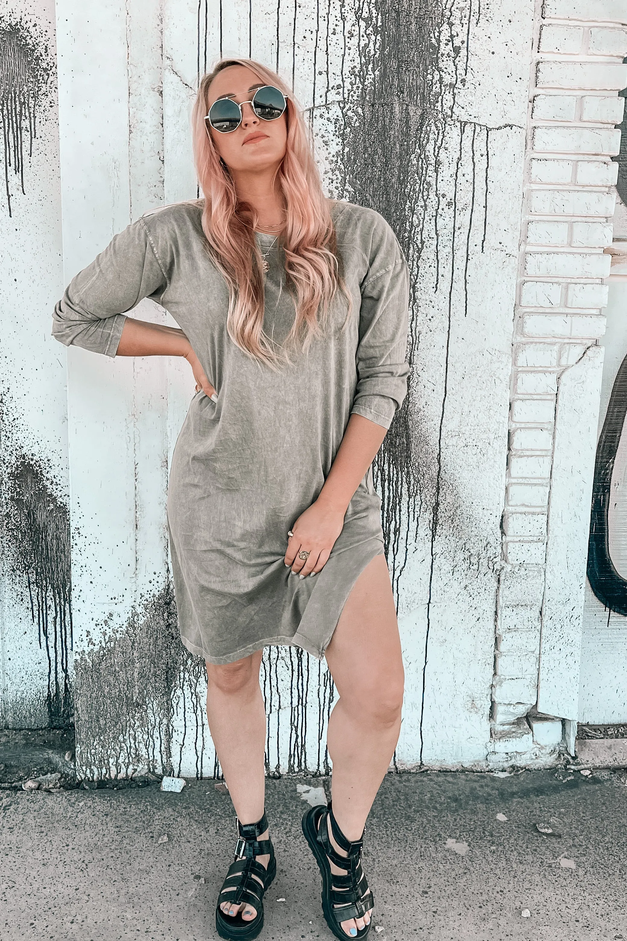 Meet Me Mineral Wash Midi Dress