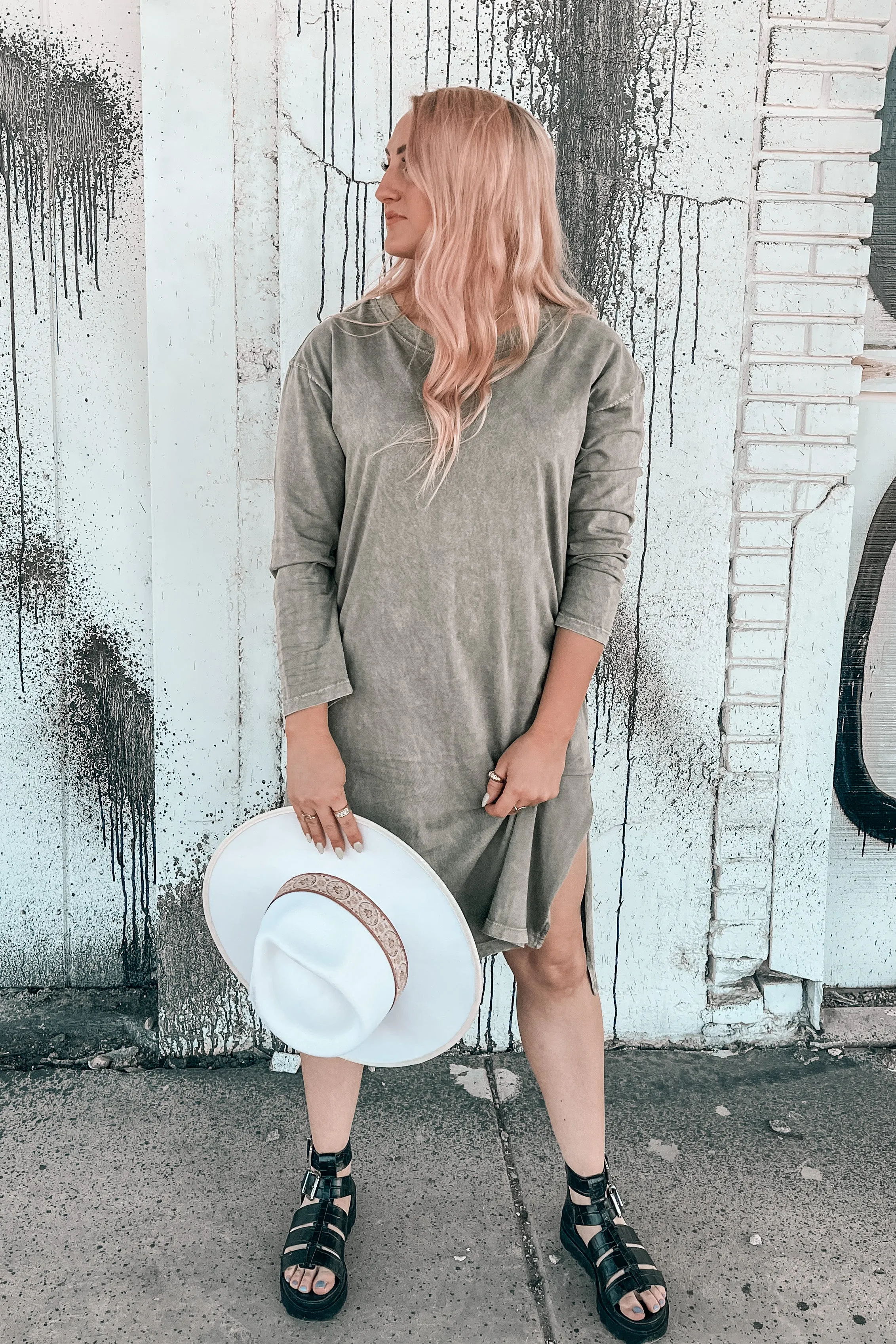 Meet Me Mineral Wash Midi Dress