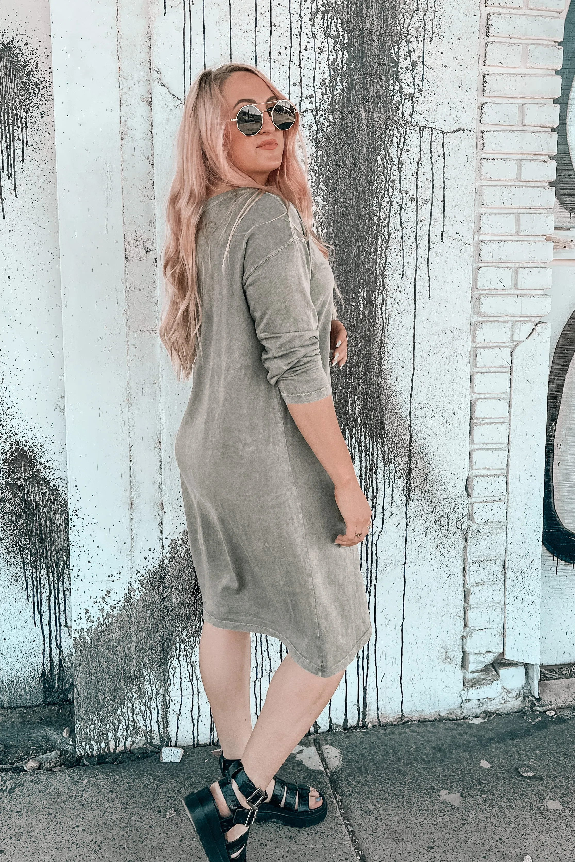 Meet Me Mineral Wash Midi Dress