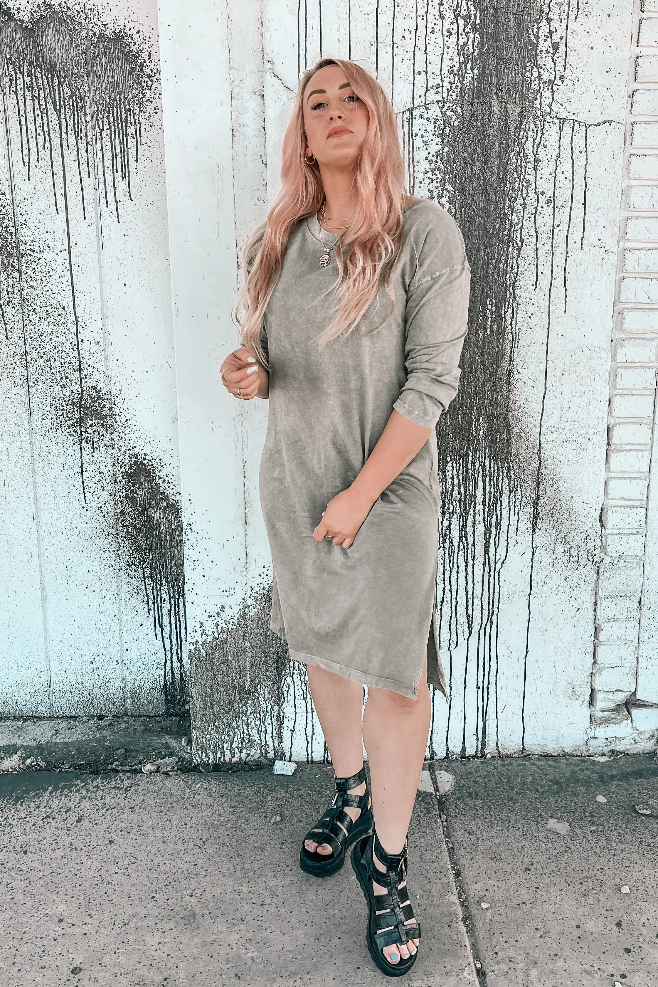 Meet Me Mineral Wash Midi Dress